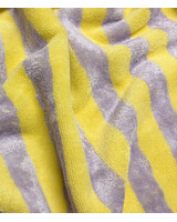 geel/lila strepen - bamboe badstof