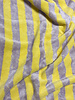 geel/lila strepen - bamboe badstof