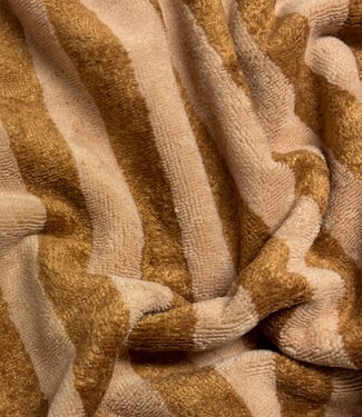 pink/caramel stripes - bamboo terry cloth