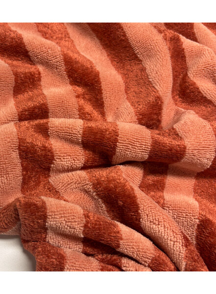 roze/marsala strepen - bamboe badstof