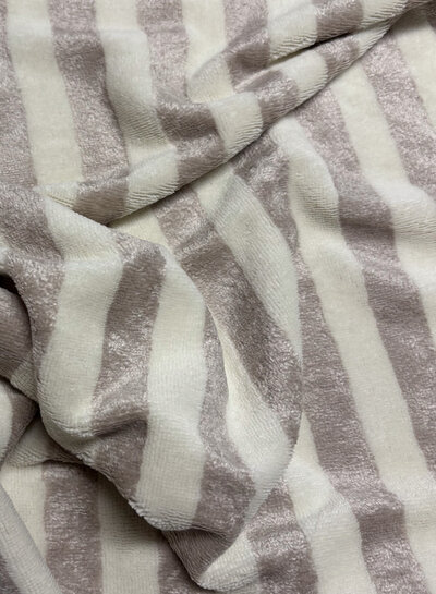 ecru/gray stripes - bamboo terry cloth
