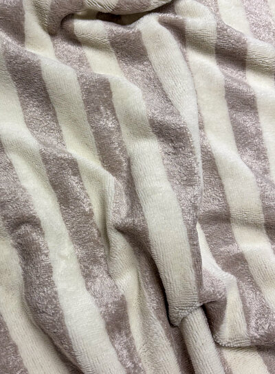 ecru/gray stripes - bamboo terry cloth