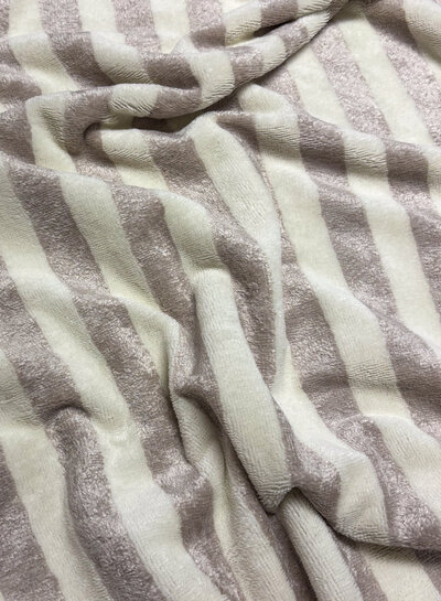 ecru/gray stripes - bamboo terry cloth