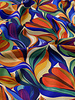 artia printed cobalt and rust - viscose