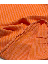 peach/mandarin stripes double face - double gauze/tetra
