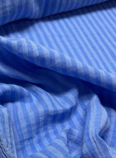 sky blue stripes double face - double gauze/tetra