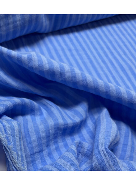 hemelsblauw streepjes double face - double gauze/tetra