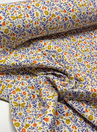 animals and flowers - quilted double gauze - stepper