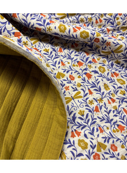 animals and flowers - quilted double gauze double face - stepper