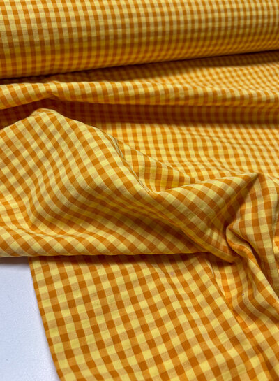 yellow checkered seersucker