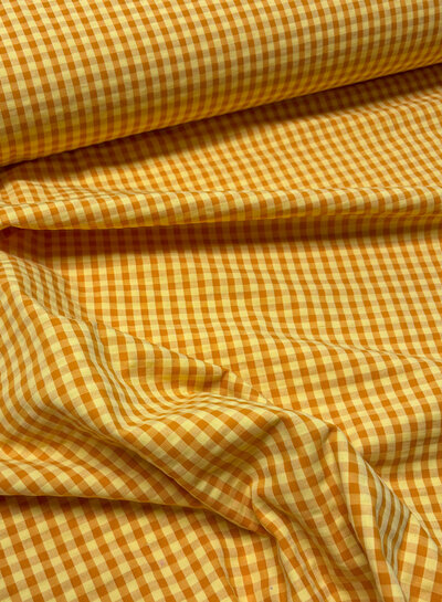 yellow checkered seersucker