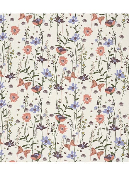 flowers and butterflies - beautiful poplin cotton