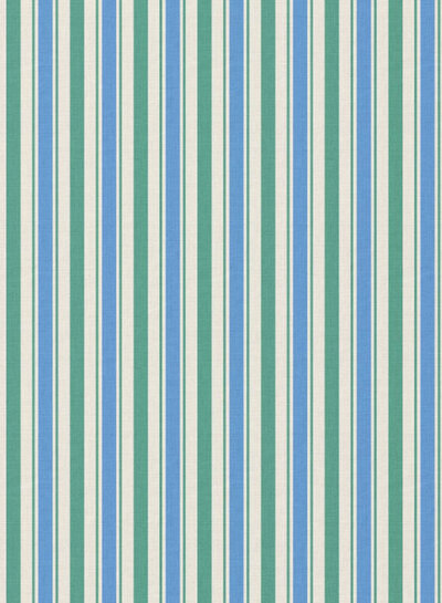 stripes balsam green and blue - cotton