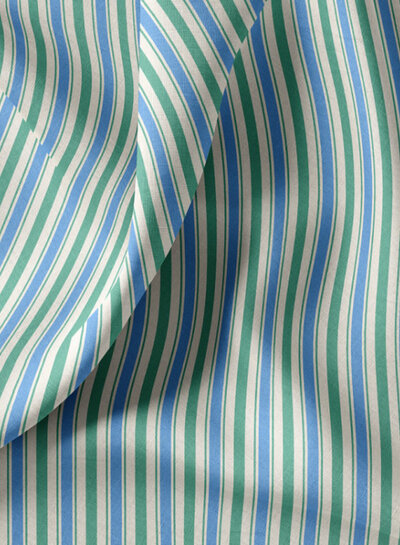 stripes balsam green and blue - cotton