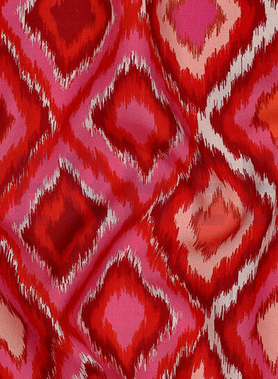 red abstract print - viscose