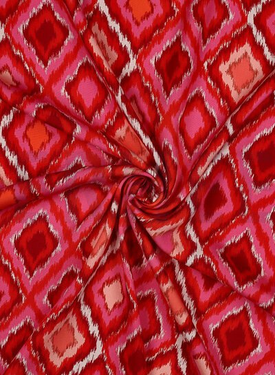rood abstracte print - viscose