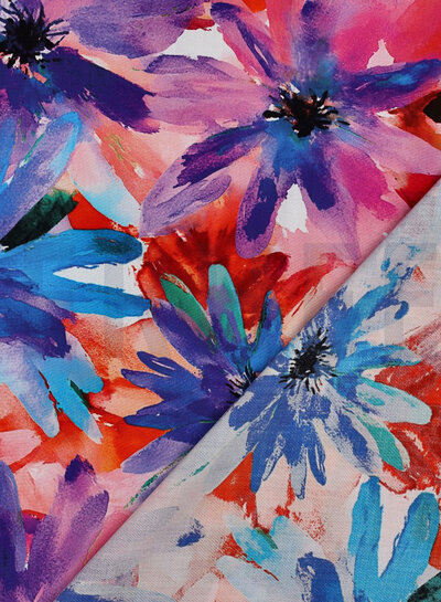 colorful pink and blue - Lenzing Ecovero viscose