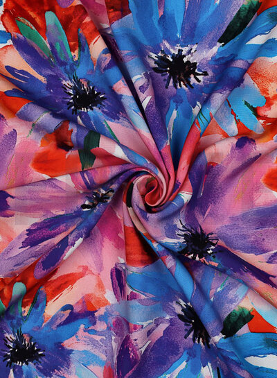 colorful pink and blue - Lenzing Ecovero viscose