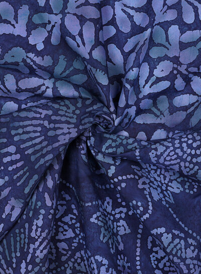 navy stripes - batik viscose