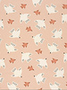 birds on salmon-colored background - cotton poplin
