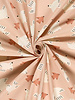 birds on salmon-colored background - cotton poplin