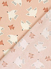 birds on salmon-colored background - cotton poplin