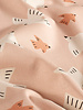 birds on salmon-colored background - cotton poplin