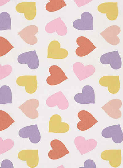 colored hearts - cotton poplin