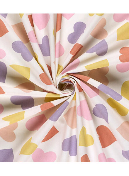 colored hearts - cotton poplin