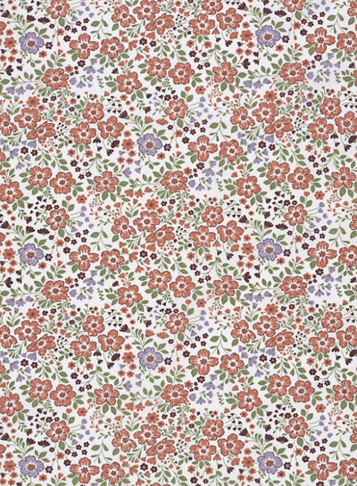 pink flowers - cotton poplin