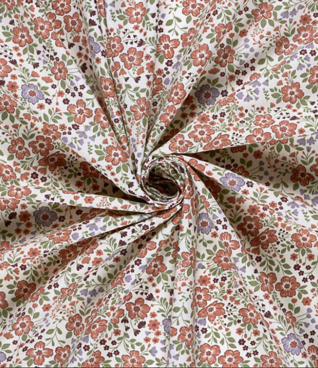 be trendy roze bloemetjes - poplin katoen