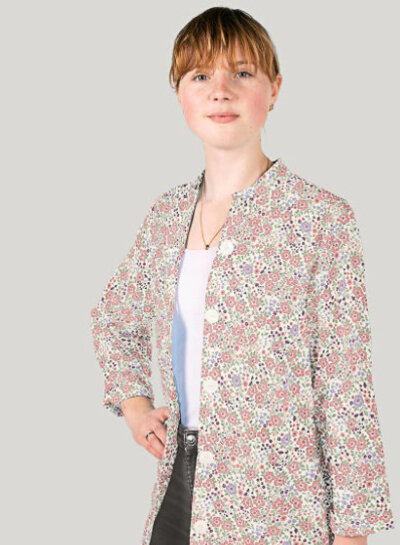 roze bloemetjes - poplin katoen