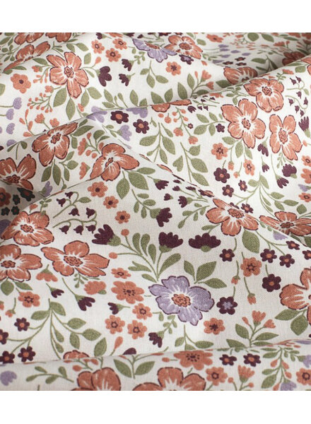 pink flowers - cotton poplin