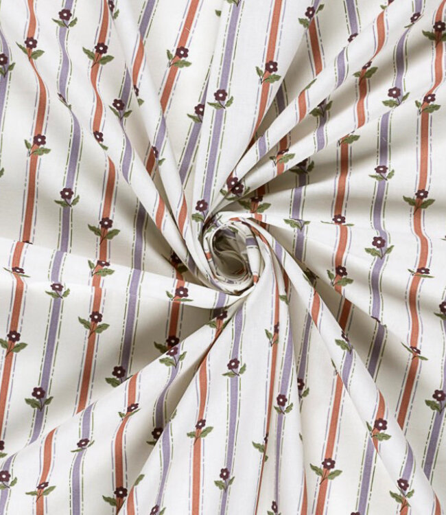 streepjes en bloemen - poplin katoen