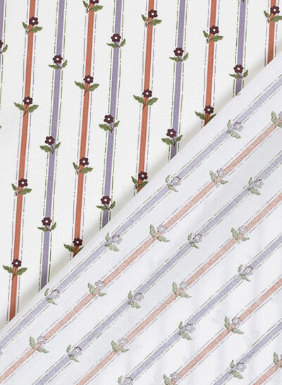 stripes and flowers - cotton poplin