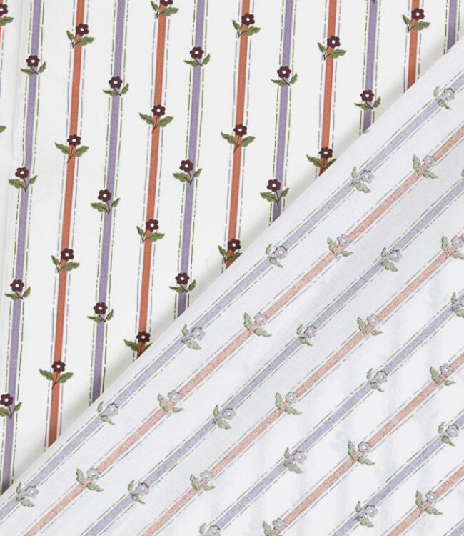 streepjes en bloemen - poplin katoen