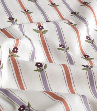 streepjes en bloemen - poplin katoen