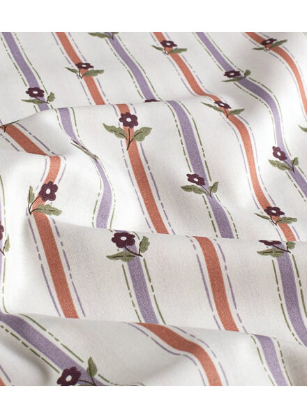 stripes and flowers - cotton poplin