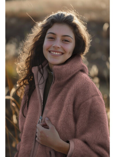 marineblauw - teddy boucle double face met fleece