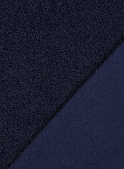 navy blue - teddy boucle double face with fleece