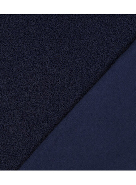 navy blue - teddy boucle double face with fleece