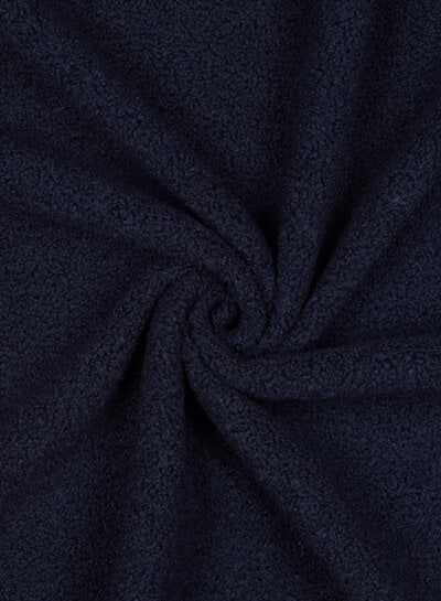 navy blue - teddy boucle double face with fleece