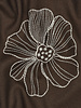 Brown linen blend embroidery flowers