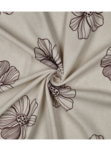 natural linen blend embroidery flowers