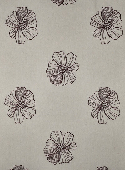 naturel linnen blend embroidery flowers