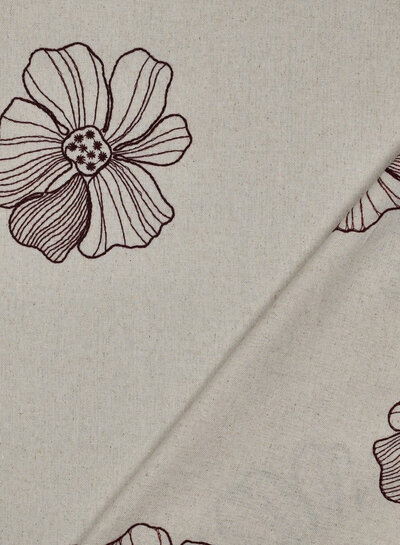 natural linen blend embroidery flowers