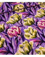 salmon-colored flower on purple background - Lenzing Ecovero viscose