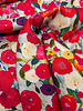 shiny colorful flowers - woven viscose