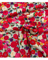 shiny colorful flowers - geweven viscose