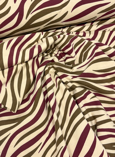 Madeline bordeau en khaki animal skin - soft sweater jogging